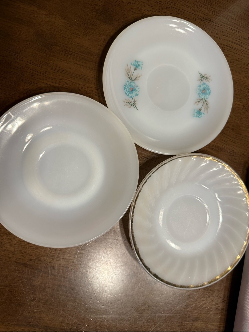 Fire King White Milk Glass Saucers